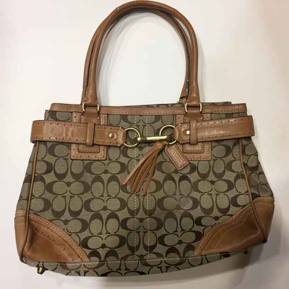 Coach Hampton Signature Handbag - Picture 1 of 6